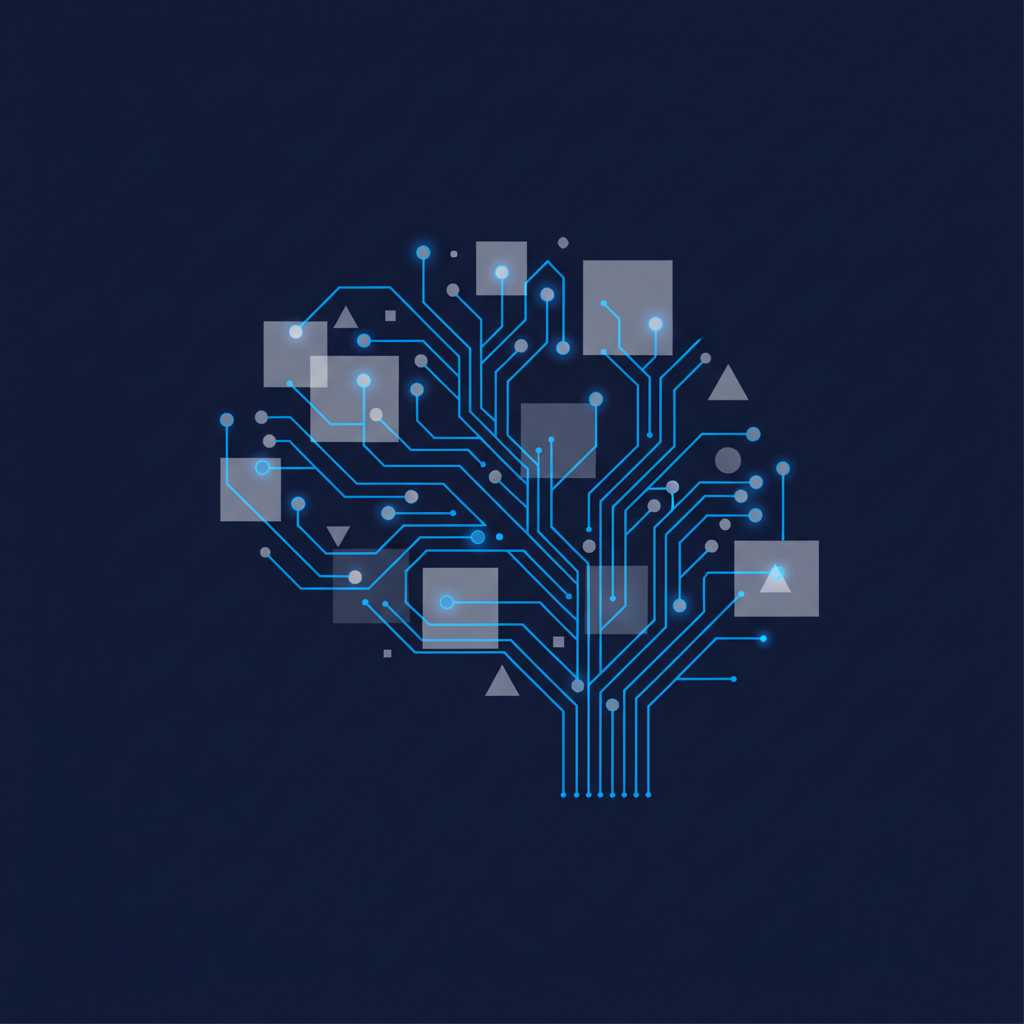 Uma ilustração abstrata de uma rede de conexões digitais interligadas, simbolizando a busca por trabalho remoto e a interconectividade da internet, com pontos luminosos representando oportunidades.