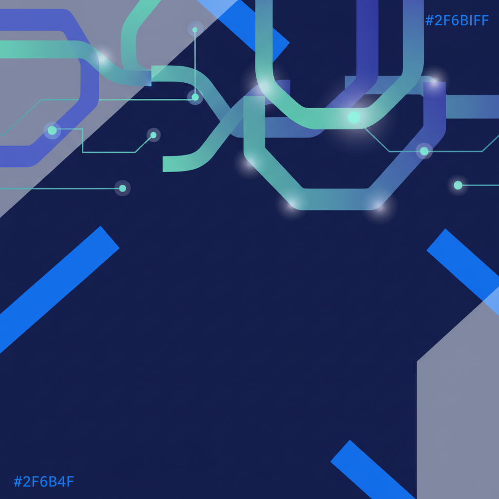 Ilustração abstrata com elementos que remetem a aprendizado, tecnologia e conexão, em tons suaves.