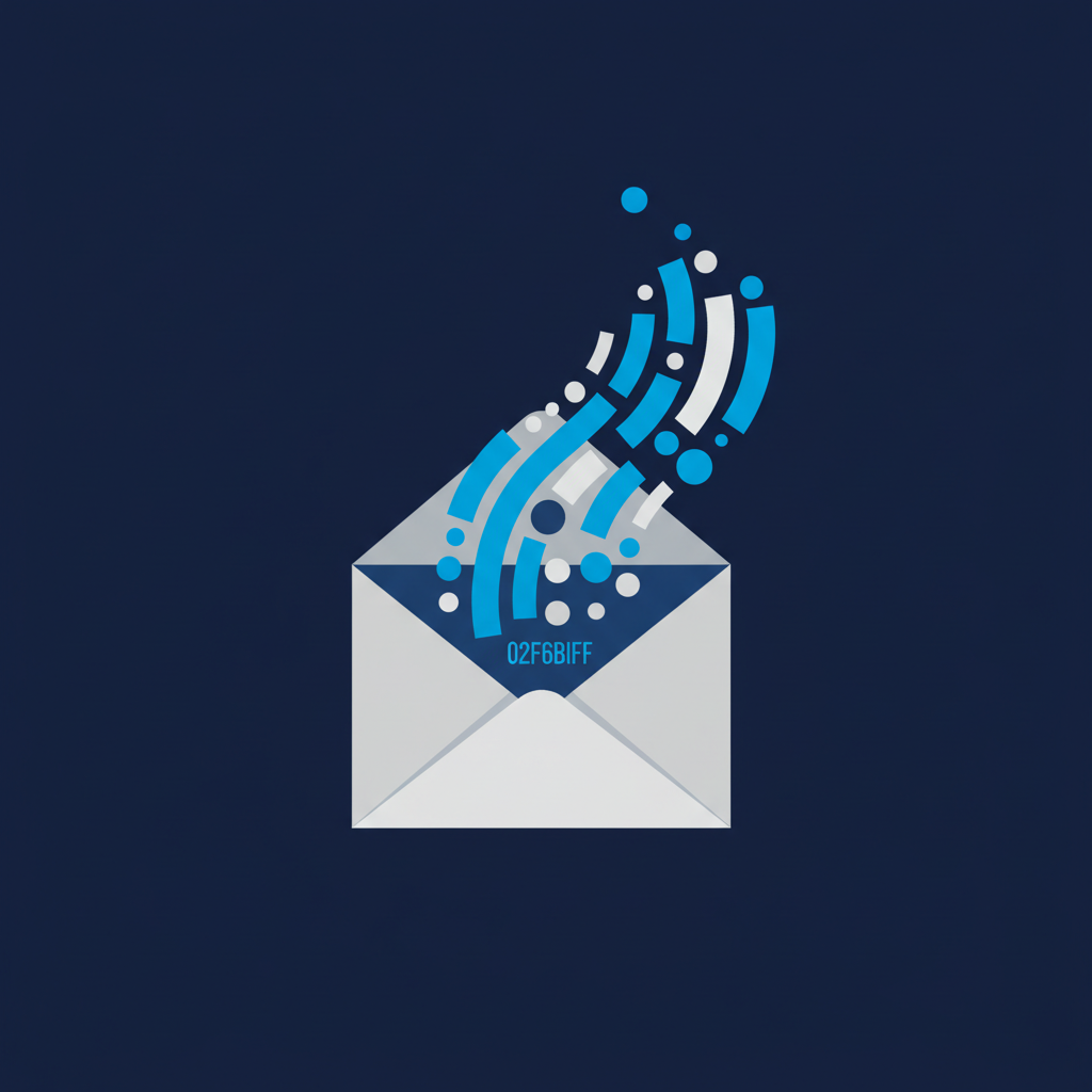 Um envelope de carta aberto, com uma mensagem curta e profissional saindo dele, simbolizando a comunicação de follow-up.